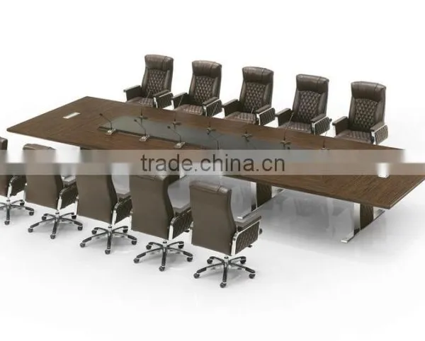 DT-08-1 MDF Meeting Table for 12 Persons Stainless Steel Frame for 6M Conference Tables for Sale Quality Choice photo-2