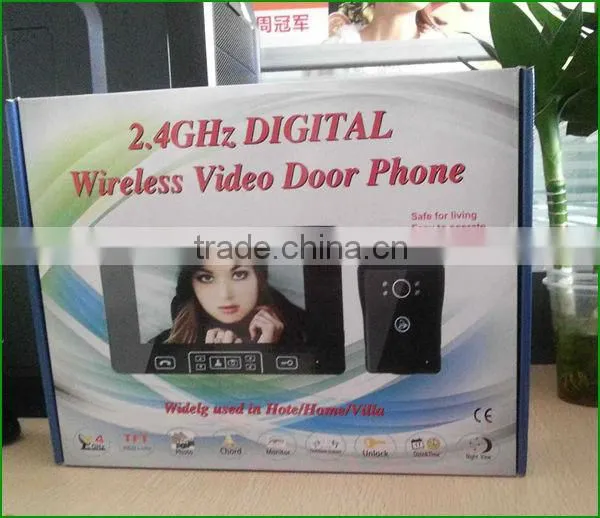 Long Range Touch Key 2.4GHz 7" Wireless Video Intercom With Remote Control Door Unlocking photo-6