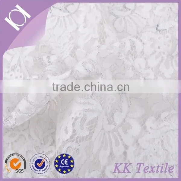 New Arrival 100% Cotton White Rose for Ladies Dress Lace Fabric White Lace Fabric photo-3