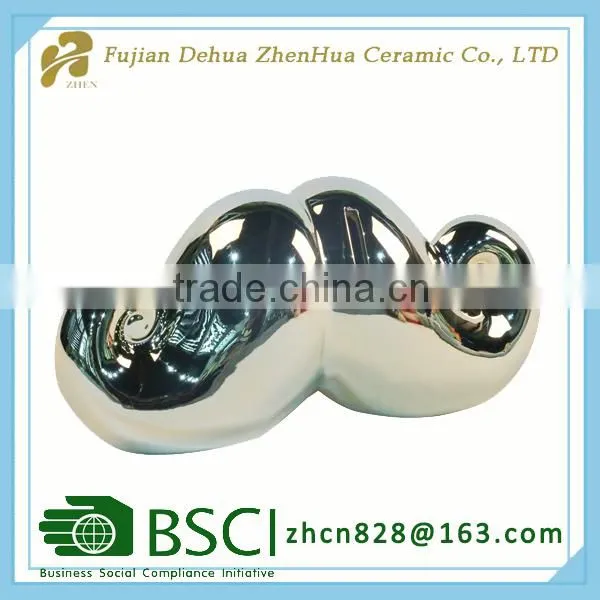 Small Mustache Desgin Ornament Ceramic Piggy Bank photo-3