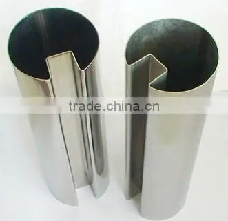Stair Railing Stainless Steel Slotted Tube for 16mm Glass