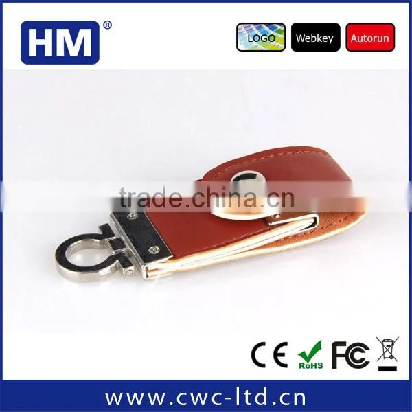 Top Selling Beautiful Gift Logo Embossing Leather Usb Flash Drive