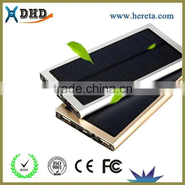Classic Aluminum Alloy 20000mAh Dual Usb Portable Solar Panel Power Bank photo-4