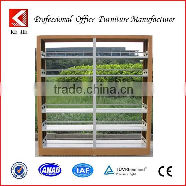 Hot Selling Double Sided Library Steel Large Bookcases Bookshelves