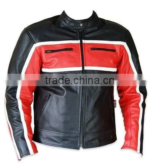 Orange/Black Motorbiker Leather Jacket Motorcycle Jacket JACKET Motorbike Jacket photo-2
