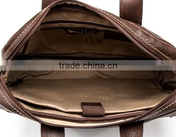 Professional Factory Supply Elegant Nice Looking Fashion Leather Mans Brown Laptop Bag photo-3