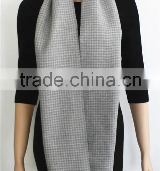 Light Grey Double Sided Wool Scarf photo-2
