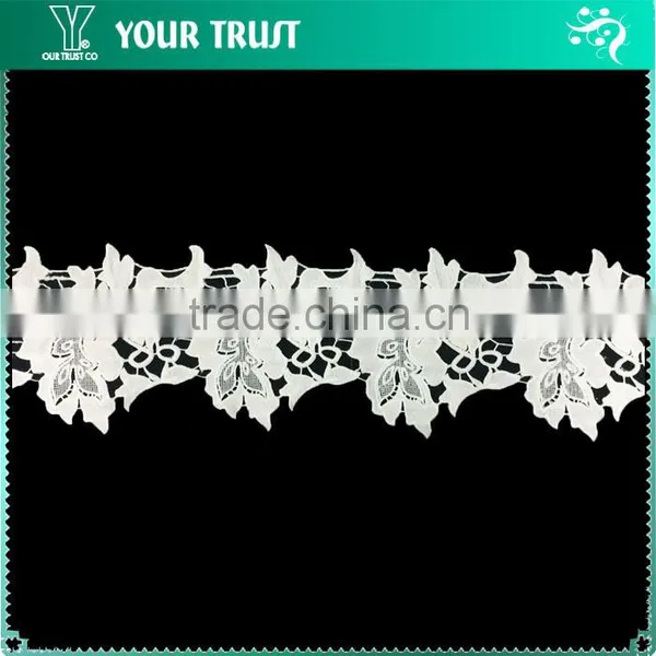 Width 58 Centimeter White Dot Flower Polyester Trimming Lace Dresses photo-6