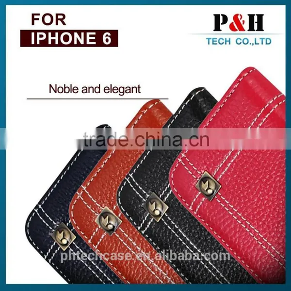 Factory Wholesale Direct Genuine Leather Case for Iphone 6 Leather Case for Iphone 6 Wallet Case photo-3