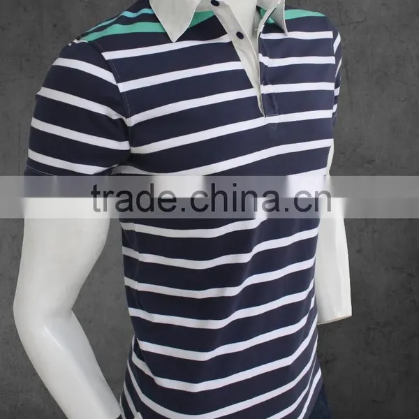 100% Blank PERU PIMA COTTON Polo t Shirt STRIPED Customizable