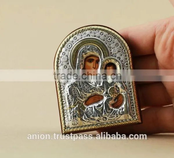 Greek & Russian Orthodox Wooden Icon. Mother God. photo-6