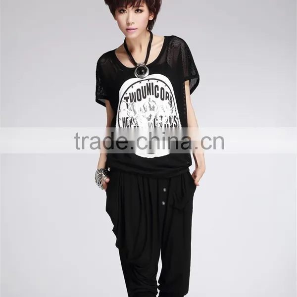 Fashion Womens Mesh Loose Blouse Tops Delicate Print Short Sleeve Summer Tee Shirts Tshirts photo-2