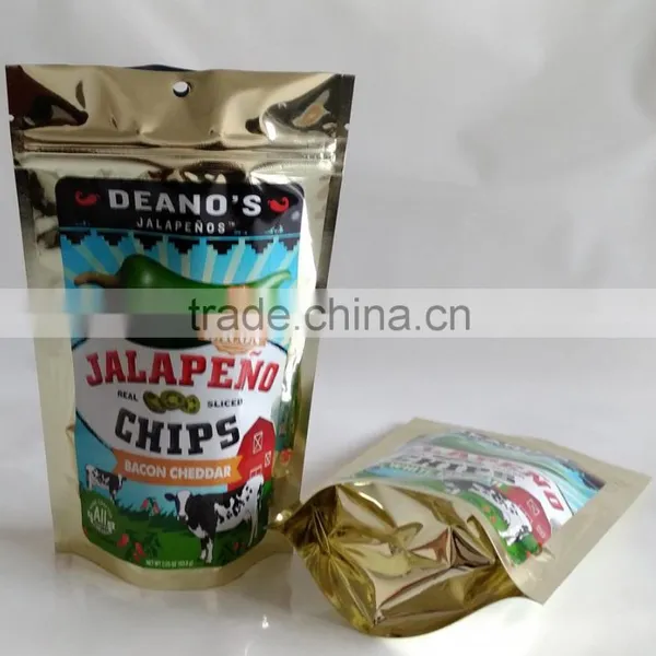 Gold Color Chips Snack Packaging Bag