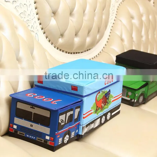Cartoon Car Stool Toy Storage Box Storage Box Oxford Cloth Stool Creative Oxford Cardboard photo-3
