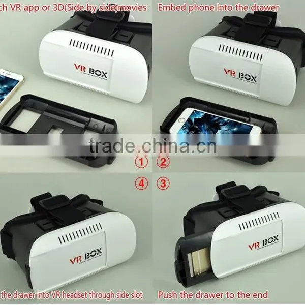 3D VR Box Virtual Reality Headset Adjust Cardboard ABS and Spherical Resin Lens for Iphone Lens photo-4