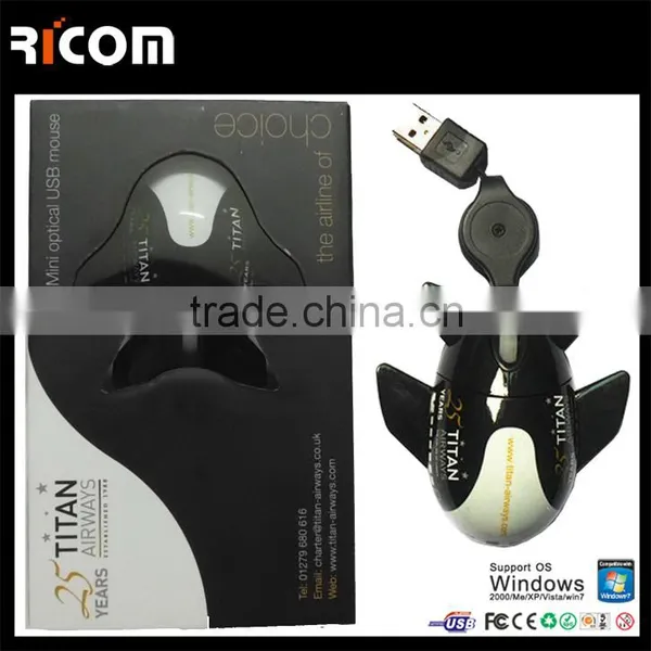 Factory USB Optical Airplane Shape Cute Mouse For Promotional Gift photo-3