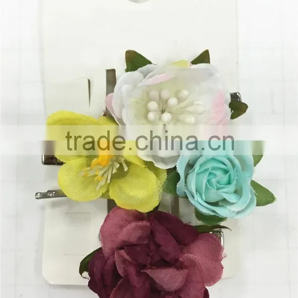 2016 New Design Fabric Flower Hair Clip Set photo-4