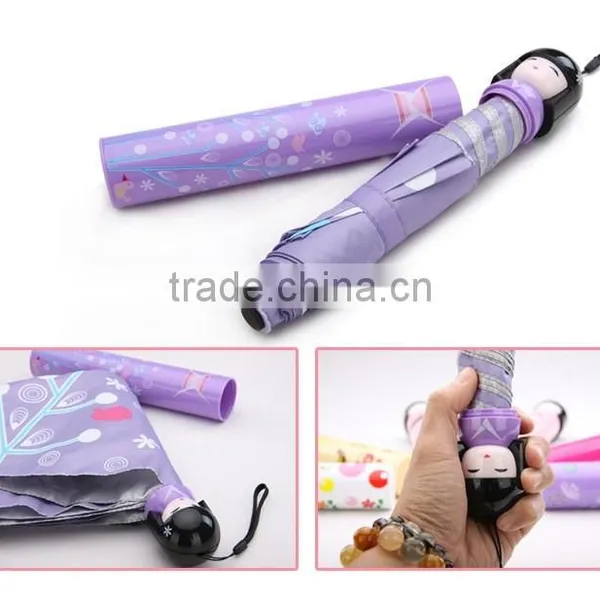 Windproof Folding Japanese Girl Bottle Umbrella photo-4