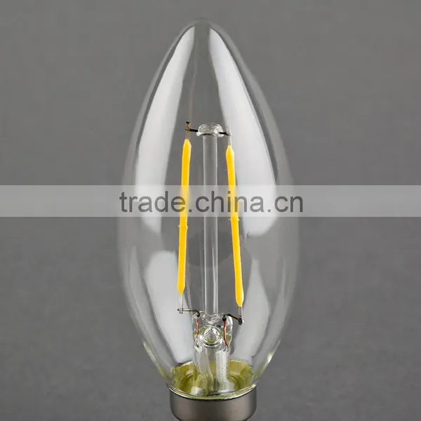 Mingshuai Chandelier LED Filament Bulb Candelebra C35 Full Glass Lamp 2W E14 Dimmable photo-6