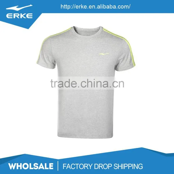 ERKE Wholesale Round Neck Blank Gray Blue Black 100%cotton Mens t Shirt photo-4