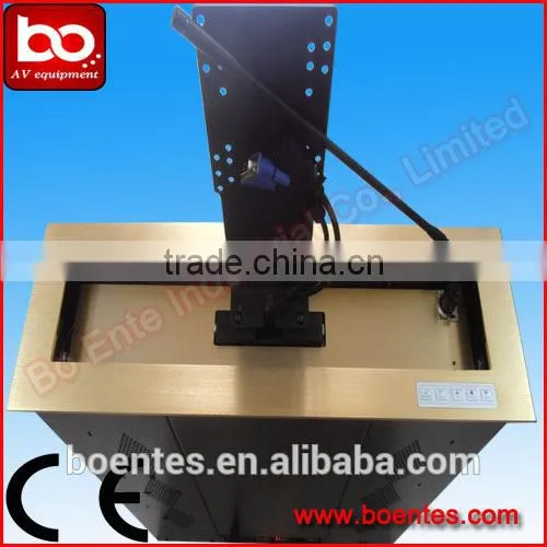 SASO Approved Motorized Monitor Lift With Microphone for Conference Table