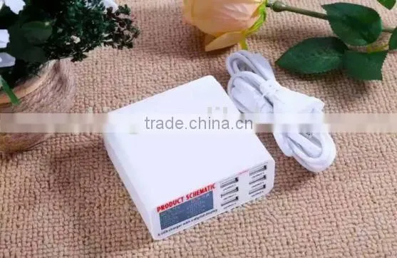 Durable USB Charger for Charging Station , Factory Portable 6 Hubs Smart Power Adapter