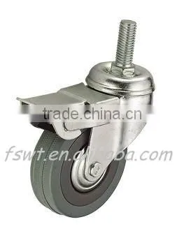 Industrial Gray PVC Stem Brake Caster photo-2