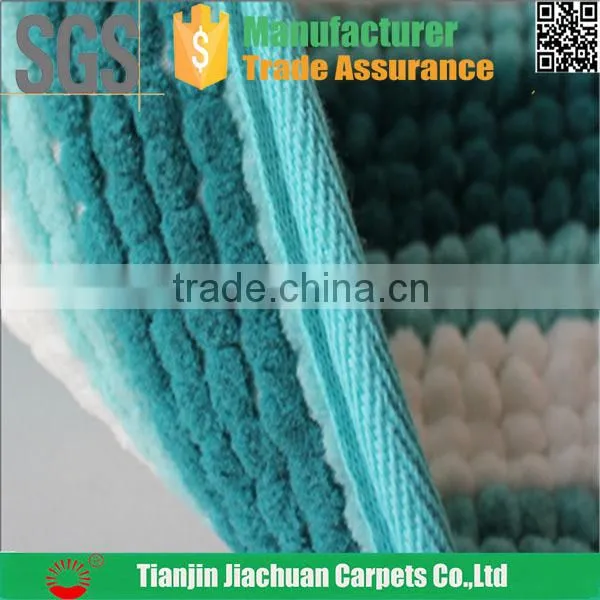 Polyester Hot Melt Adhesive Stripe Bathroom Mat photo-5
