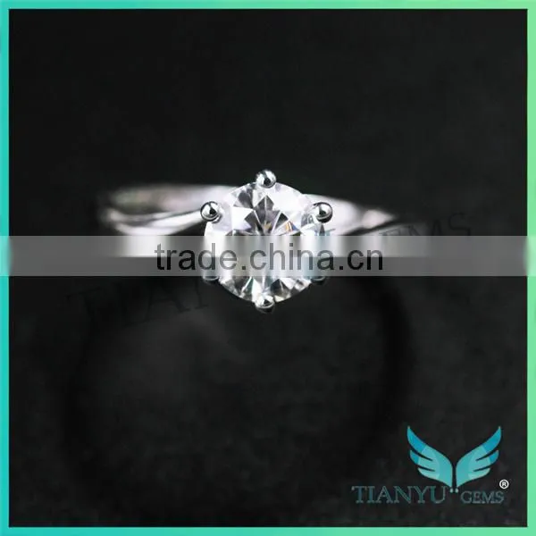 Engagement Ring Gold Moissanite Diamond Wedding Ring photo-2