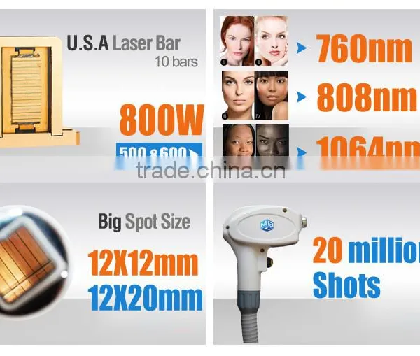Mixed 808nm Diode Laser Alexandrite Laser Laser Hair Removal Machine for Sale photo-2