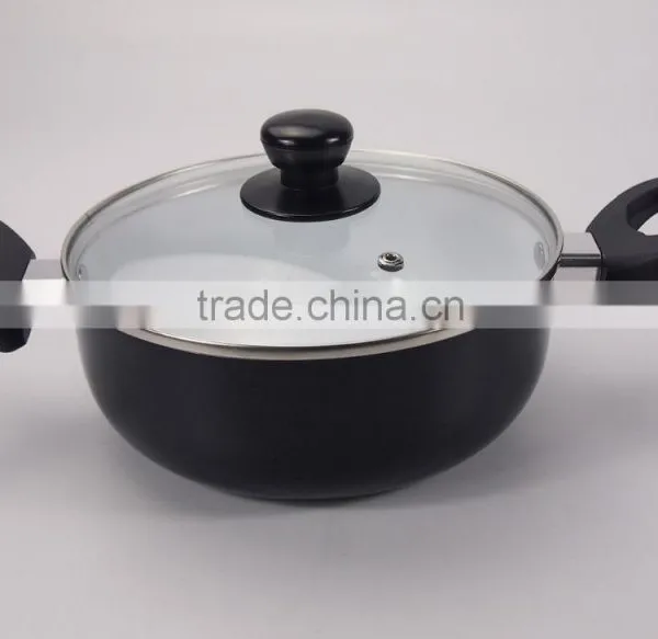 5Pcs Black Cooking Pot Ceramic Non-Stick Coating Aluminum Cookware Set photo-3