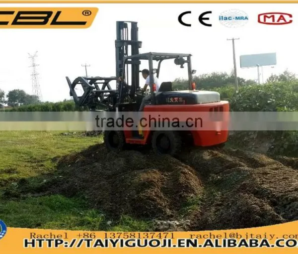 4.0T Diesel Engine Forklift, 4x4 Forklift Loader, Farm Tractor photo-5
