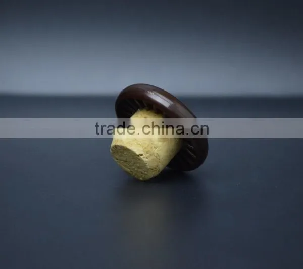 Plastic Cap With Wooden Cork for Glass Bottle Custom Design Stopper photo-2