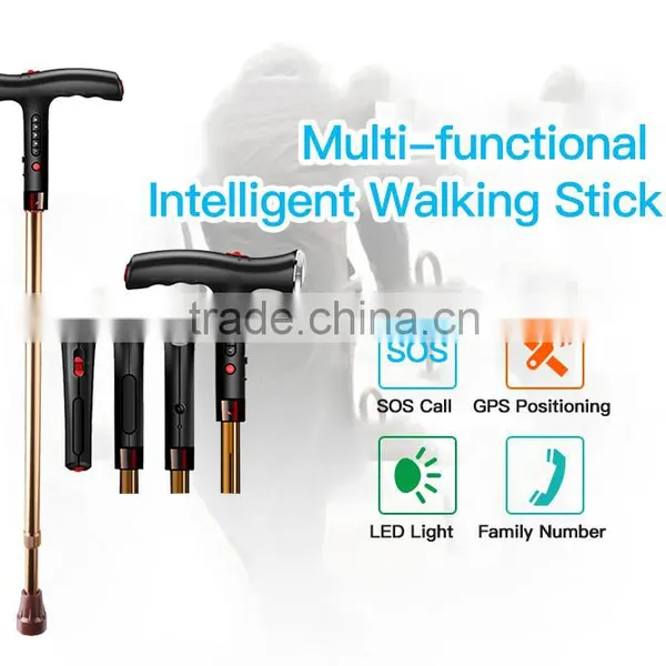 Multi-funcational Intelligent Walking Stik, Adjustable Height,Soft Rabber Base,Long Standby for One-time Charge,Big Button photo-2