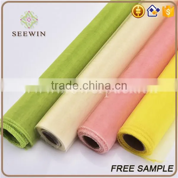 Packing Decorative Cheap Tulle 100% Pure Silk Organza Fabric photo-4