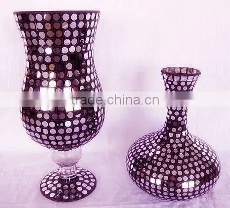 Customized China Professional Manufacturer Black Mosaic Vase Wholesale photo-3