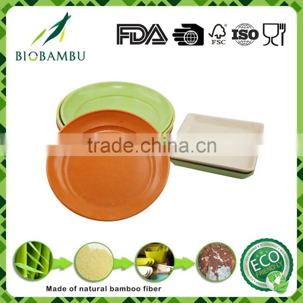 OEM Available Diswasher Safe Green Lifestyle Bamboo Fiber Serving Tray photo-4