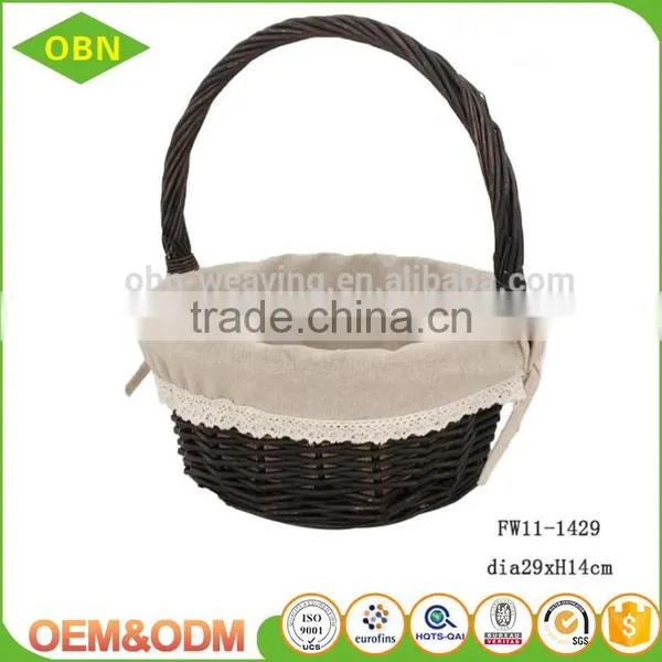 Custom 100% Handmade Eco-friendly Handled Colorful Fancy Natural Wicker Gift Easter Basket With Liner photo-5