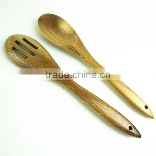 22036 High Quality Beech Wood Spoon Slotted Spoon photo-5