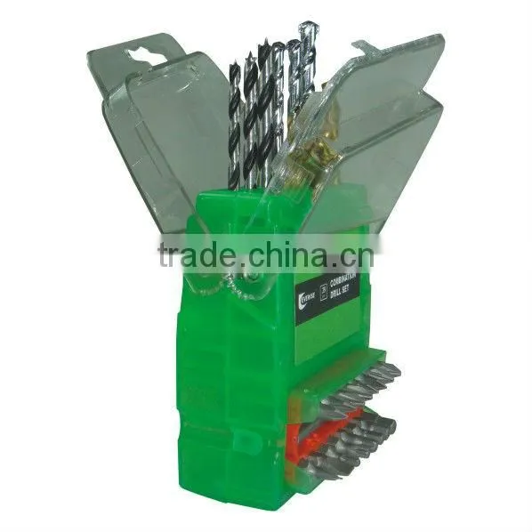 29pcs Nice Masonry Drill Bit,wood Drill and Bit Set in Plastic Case