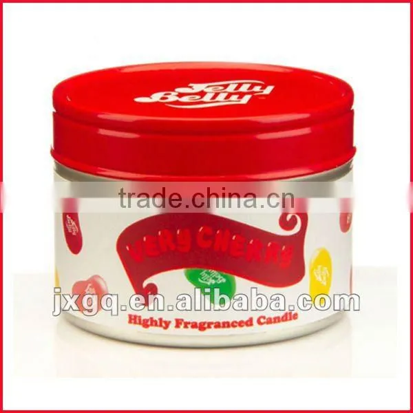 Various shapes love heart long lasting wax metal tin candle