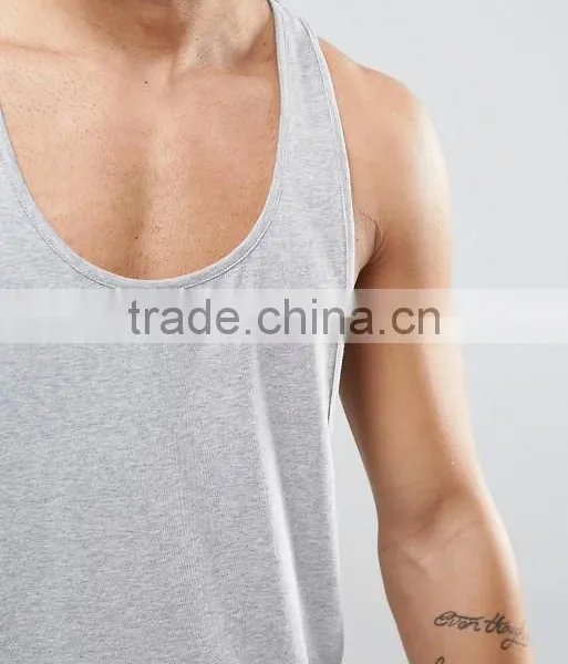 Cheapest High Quality New Design Summer Cool Custom Grey Color Gym Wear Comfortable Cotton Polyester Casual Men's Sport Vest photo-3