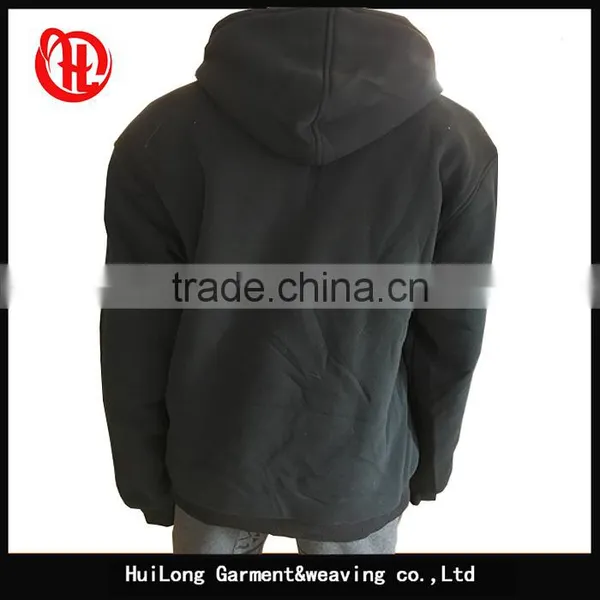 Plus Size Men White Lining Winter Black Hoodie Jacket photo-2