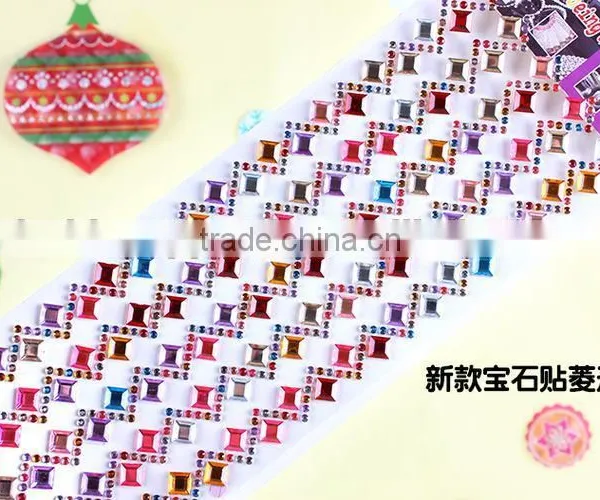 Rhinestone New Products Wholesale Customized Shape Diy Self Adhesive Acrylic Rhinestone Sticker Sheet photo-3