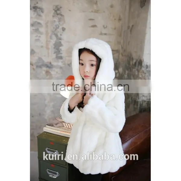 New 2016 Fashion Children's Faux Fur Coat Baby Girls Autumn and Winter Warm Thick Long HoodedFaux Fur Outwear Jackets photo-3