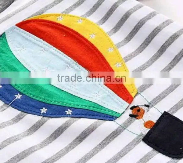 2016 Trending Products Children Stripe Tshirts With Cartoon Pattern photo-4