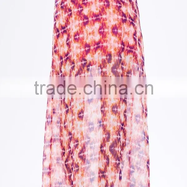 Sexy Beach Wear Tie-dye Print Maxi Skirt Chiffon Belly Dance Arabic Sexy Dance Long Skirt 2015 photo-3