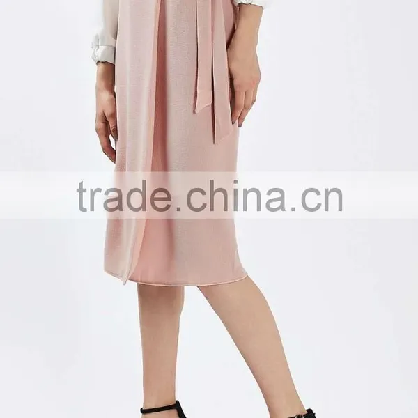 Fashion Women Wrap Tie Midi Skirt photo-4