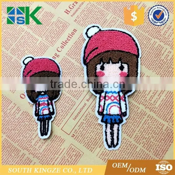 Wholesale Parent-Child Embroidery Clothes Appliques Red Hat Little Beauty Towel Embroidery Patch photo-2
