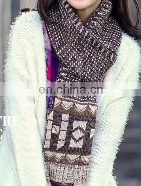 Faux Woolen Paisley Oblong Women Scarves Solid Warmer Scarf photo-6